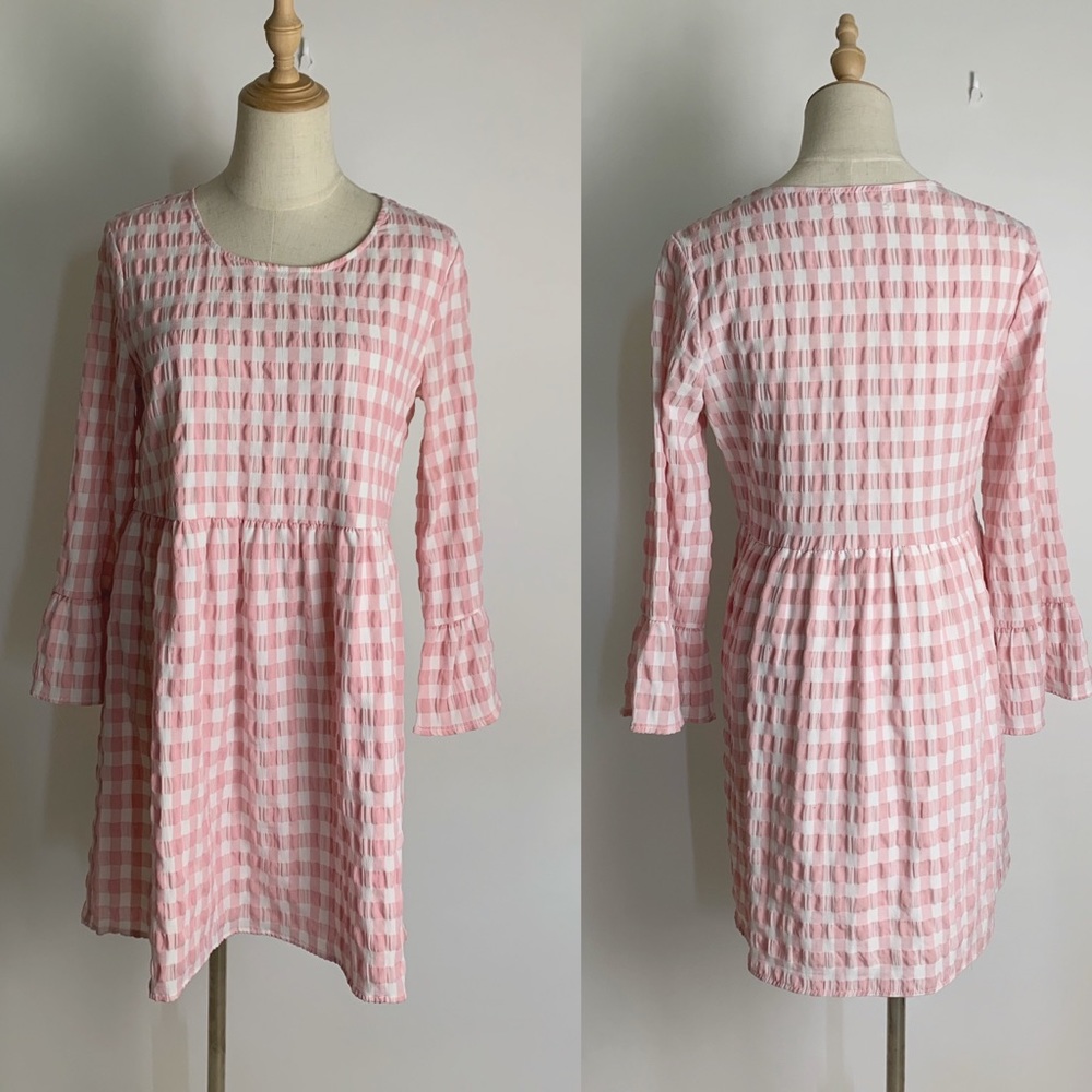 URBAN OUTFITTERS Pink/White Checkered Dress